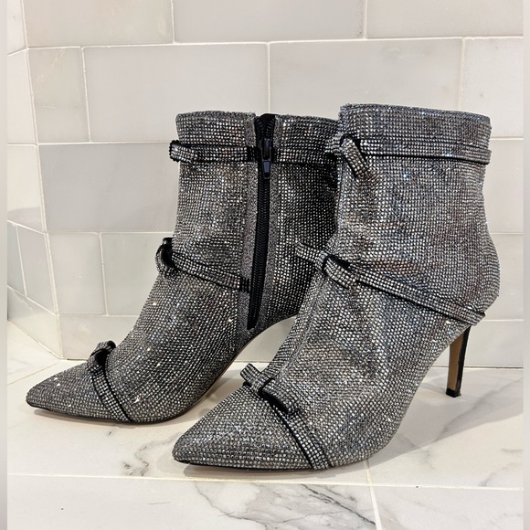 INC Womens International Concepts Shoes Inc Isauria Stiletto Booties Rhinestone - Picture 2 of 8